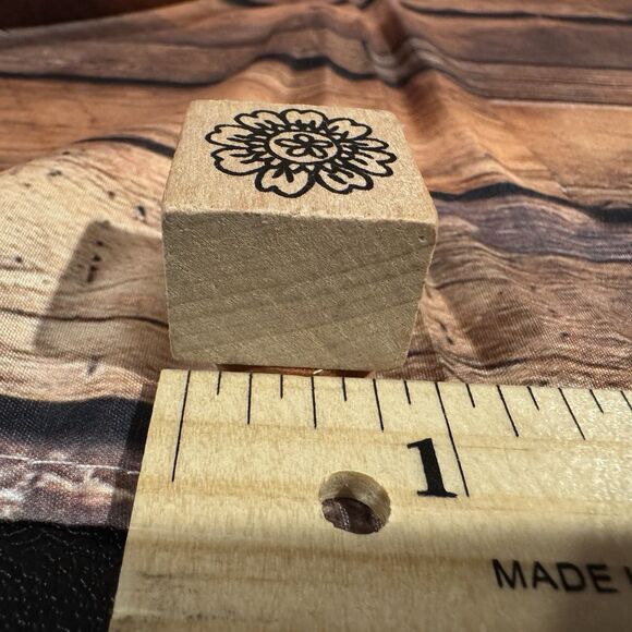 Flower Rubber Stamp Wooden Mounted Crafting Scrapbooking Greeting Cards Floral - Picture 7 of 9